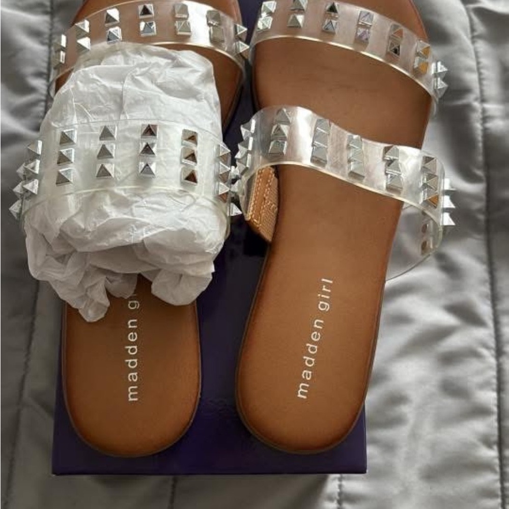 Madden Girl Metallic Studded Sandals